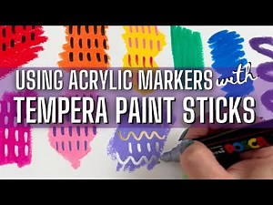 Using Acrylic Markers & Tempera Paint Sticks for Mixed Media Doodling