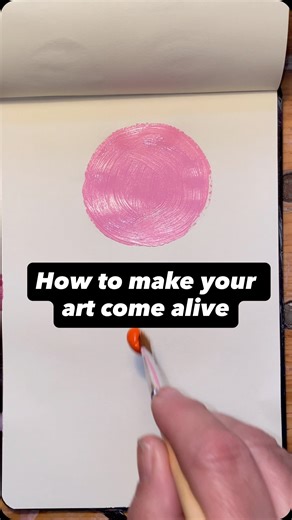 Maurille | Artist on Instagram: "Sometimes it’s not the mark you want the viewer to see that needs the most attention, but what it needs to get the attention. And adding a different color, shape or mark can make all the difference. Watch how the pink circle changes with every new shape… I love how this works and it makes any art more exciting. Try it, give it a go and see what changes in your work. If you love this, stick around, favorite my account (click the heart in the corner) and make your 