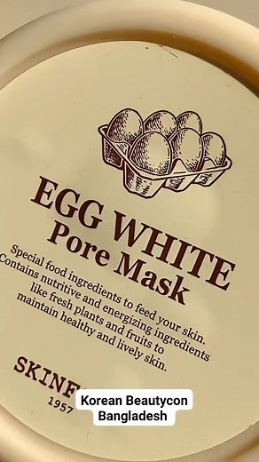 Skinfood Egg White Pore Mask 🥚🐣 Egg White Pore Mask Deeply exfoliate your skin. Minimizing your open pores Brightening your skin naturally Softening your skin like a baby skin 🛒 𝐒𝐇𝐎𝐏 𝐍𝐎𝐖 👉 https://koreanbeautyconbd.com | Korean Beautycon - Bangladesh