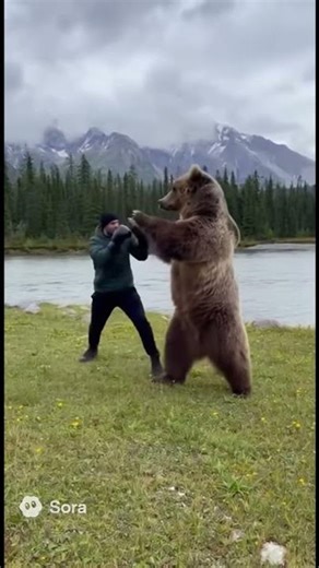 Raw bear boxing