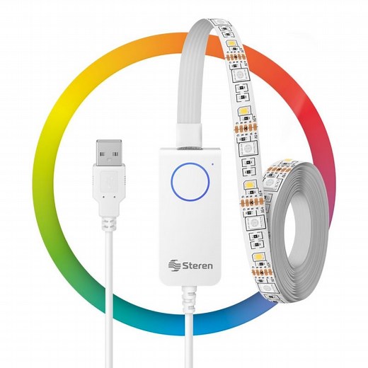 Tira LED Wi-Fi* multicolor RGB W de 2 m Steren Tienda e