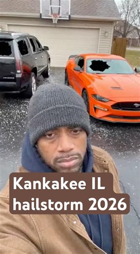 Kankakee Illinois golf ball size hail #kankakee #hailstorm #Tornado #2026 #Storm