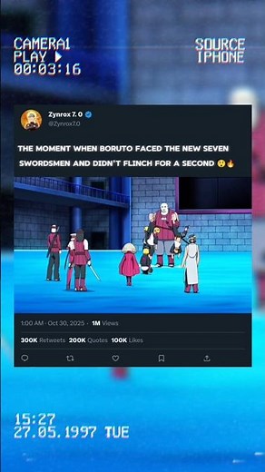 The moment when Boruto faced the New Seven Swordsmen and didn't flinch for a second...