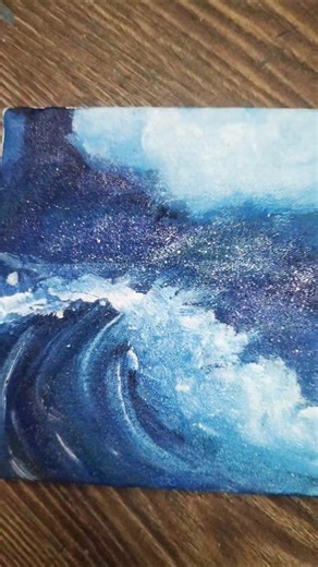 easy acrylic ocean wave painting #art #artist #painting #ytshorts #shorts #fyp #acrylic