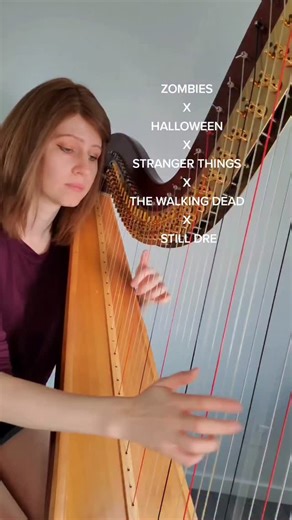 Kristan Toczko | Harpist on Instagram: "This is how I choose to put my many years of music lessons to use #harp #zombies #blackops #bo2 #CoD #halloween #michaelmeyers #strangerthings #thewalkingdead #stilldre #music #musicmashup"