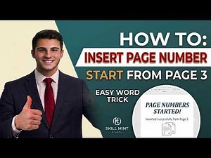 How to Insert Page Numbers Starting from Page 3 in MS Word | Skip Cover Page