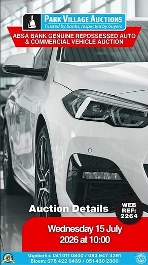 ABSA Durban Repo Vehicle Auction Over 200 Vehicles July 2026