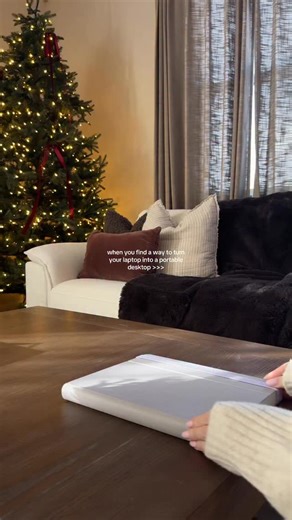 Claudia on Instagram: "When you find a way to turn your laptop into a portable desktop 💻✨ Perfect for studying, work, or content creation — one setup that goes everywhere with me. Clean, functional, and such a game-changer. Link is in my bio | Comment “DESKTOP” for the direct link! Cred : chels #desktop #laptop #portabledesktop #laptopsetup #studysetup"