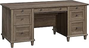 Sauder Hammond Executive Desk, Emery Oak Finish