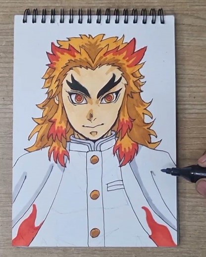 Rengoku || drawing #art #stepbystep #drawing #animedrawing #rengoku #demonslayer #rengokuedit #anime