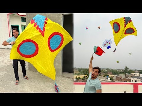 Monster Big Eyes Pari Kite Flying in Sky | Big Pari Kite Make