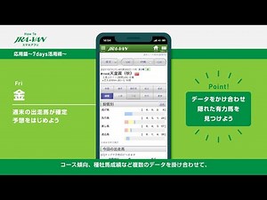 【How To JRA-VANスマホアプリ】応用篇～7days活用術～