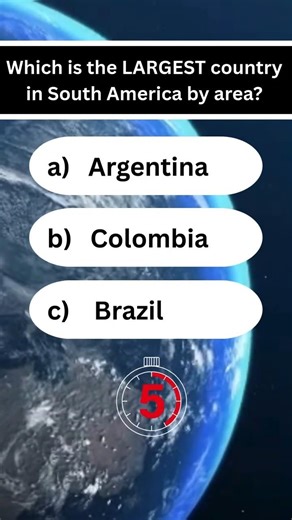 Which Is the Largest Country in South America? 🌍 | #geographyquiz #geographygk #geography
