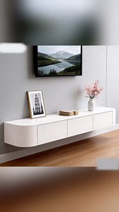 Floating TV Stand,Fully-Assembled Minimalist Floating TV Stand,Media Console for DVD Player, Space-Saving Living Room Entertainment Center Furniture.Small Dressing Table (White, 47.2in)