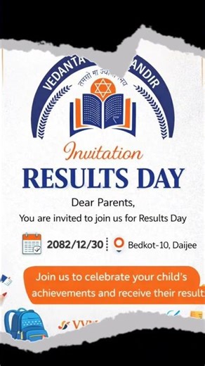 “Results Day at VVM School 🎓Join us to celebrate our students’ success!📅 2082/12/30
