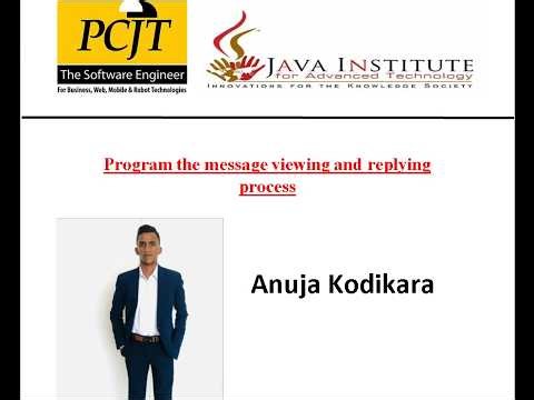 Program the Message viewing and replying Process | WEB Programming I | Java Institute