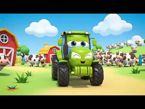 Little Green Tractor Goes Rumble Rumble Roar | Farm Adventure & Machine Songs for Kids