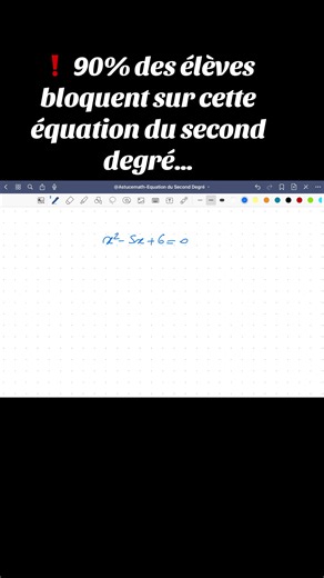 Voici une manière simple de résoudre une équation du second degré ✏️ Si tu as compris la méthode, essaye l’exercice et écris tes solutions en commentaire 👇 #equation #secondaryschool #mathematics #exam #math