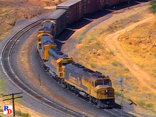 89K views · 4.2K reactions | The excitement of the railroad engineering marvel known as Tehachapi Loop in Southern California, is even better with scenes like this, featuring Santa Fe trains meeting. Enjoy this long clip and please engage with our posts to keep us showing up in your Facebook feed! From the Pentrex show "Best of 1985 Railroading" https://rfd.video/Best1985 | Railfan Depot | Facebook