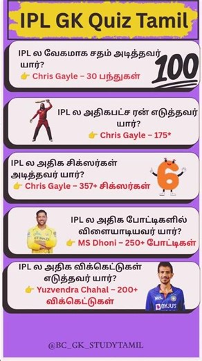 GK Questions in Tamil | Daily GK Questions | Tamil GK Quiz | Simple GK Quiz Tamil🧠 | IPL Quiz