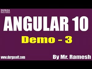 Angular 10 tutorials || Demo - 3 || by Mr. Ramesh On 23-09-2020 @ 7:30PM