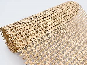 16"Width x 3.3Ft Cane Rattan Webbing Roll Natural Rattan Caning Material Woven Open Mesh Cane for Cabinet,Chair,Furniture for Caning Projects