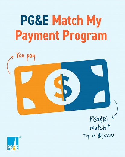 Spread the word! Our new Match My Payment Program offers past-due bill support for more income-eligible customers who make at least a $50 payment. Funds are limited, so act now to see if you qualify for up to a $1,000 bill credit! Learn more: https://www.pge.com/en/newsroom/press-release-details.1b11066b-9c32-43c1-951b-6f82dfcd1180.html #energybillsupport | Pacific Gas and Electric Company