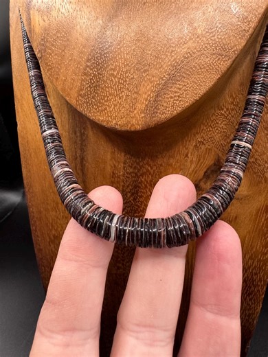 Native American Graduated Heishi Shell Necklace With Silver Navajo Pearls - Etsy