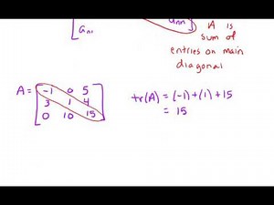 Sec 2.3 Trace of a matrix