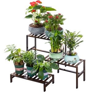 [Hot Item] Holder Pot Display Shelf Freestanding Rack Bamboo 3-Tier Ladder Flower Plant Stand