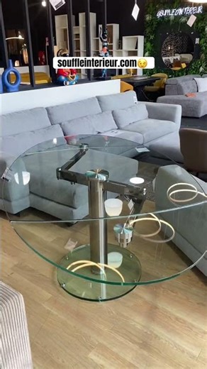 👉 À découvrir sur notre site : https://www.souffleinterieur.com - Table en verre extensible Extand