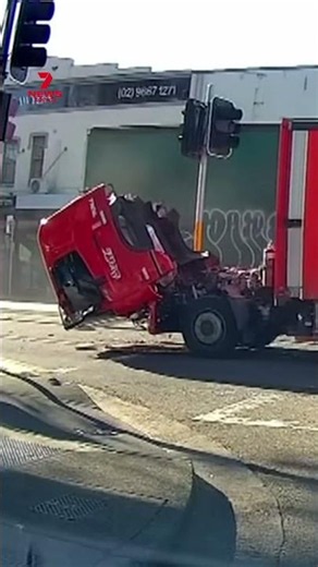 Moment Coca-Cola truck and SUV collide