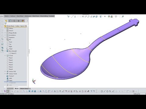 Solidworks - model the bowl of a spoon using the Fill-surface tool