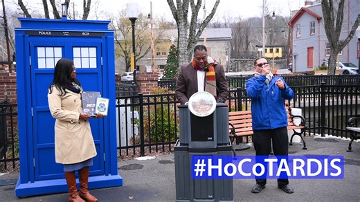 A few months ago, something mysterious materialized in Tiber Park. A strange blue box appeared; humming softly, glowing faintly, sparking curiosity and questions. After weeks of speculation, I’m happy to confirm that this mystery is, in fact, bigger on the inside. Today, I’m thrilled to officially announce that our very own TARDIS will serve as a mobile Little Free Library, traveling across Howard County to share the joy of reading with residents of all ages. Across the world, more than 70 milli