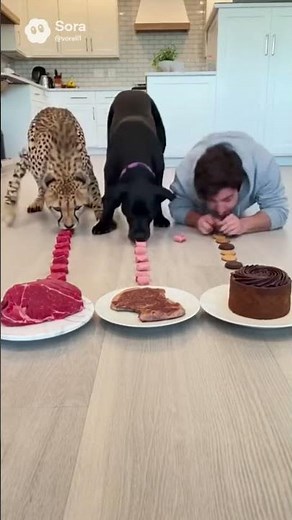Cheetah Eats First… Human & Dog Wait 😂