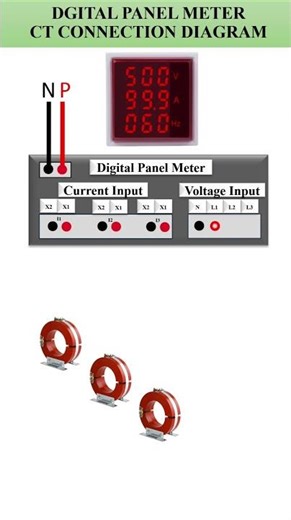 Digital Panel Meter CT Connection Diagram #electrician #industrial #meter