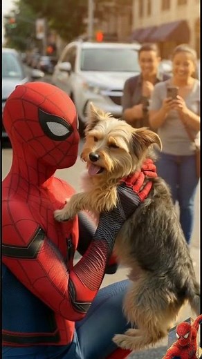 spider man helping dog 🥰 #spidermantherealhero #spidermanstory #spiderman