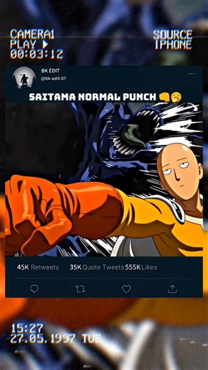 saitama normal punch 👊🥱#onepunchman #anime #saitama #garou