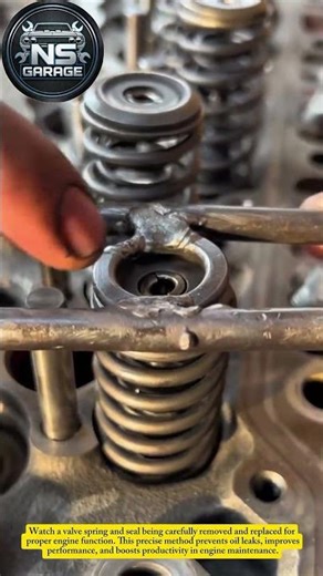 Valve Spring Repair & Seal Replacement | Satisfying Engine Fix#mechanic #shorts