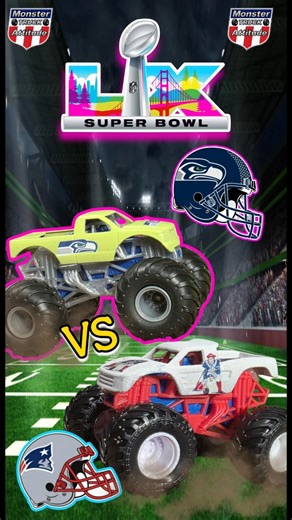 SUPERBOWL SHOWDOWN! Monster Jam Diecast Racing #monsterjam #superbowl #diecasts #nfl #monstertrucks