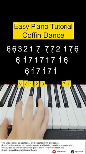 coffin dance Easy Piano Tutorial #piano #pianotutorial #easypiano