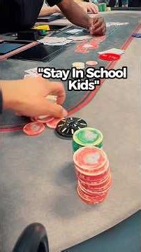"Stay In School Kids" , All In VS Short Stack . #poker #holdem #omaha #texaspoker #texasholdem