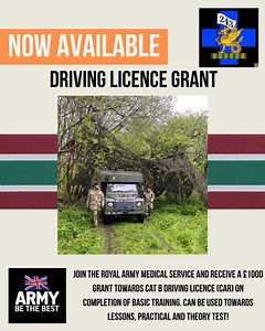 31K views · 53 reactions | Available to members of the Army Reserve who have completed Basic Training and do not have a Category B Driving Licence (Car). A £1000 grant is available against driving lessons, theory and practical test. We can help unlock your full potential! Learn new skills while getting paid! Drop us a message now. #jointhereserves #royalarmymedicalservice #newskills #drivinglicense #learntodrive | 243 MMR | Facebook