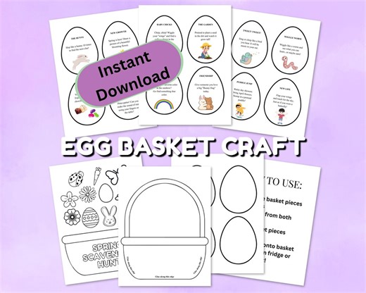 Easter Egg Scavenger Hunt Printable | Kids Easter Game Download - Etsy