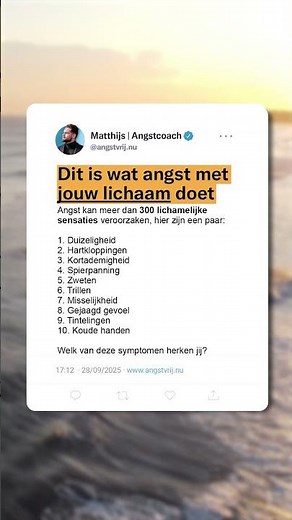 Wat angst met je lichaam doet #angststoornis #paniekstoornis #paniekaanval