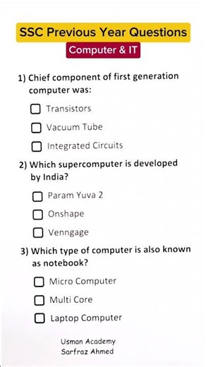 Computer and IT - 2 | SSC | Previous Year Questions