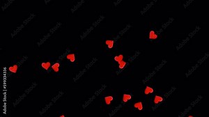 A lot of hearts all over screen appear rising up, seamless Loop, with alpha channel, Looping animation of slowly moving up like hearts icons. Stock Video