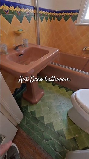 Art Deco bathroom in a beautiful $5M Beverly Hills estate.