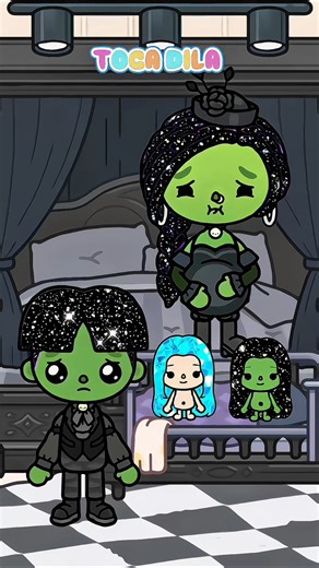 Ice princess Elphaba loves prince 💚🥰 #tocaboca #tocalifeworld #fyp #shorts