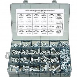 Therwen 575 Pieces 10.9 Grade Nut Bolt Washer Assortment Screws Assortment Nut and Bolt Assortment